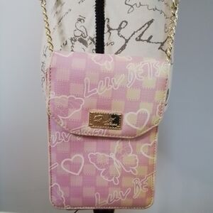 Betsey Johnson Luv Betsey Darcey Crossbody Phone Holder Bag Butterflies & Hearts